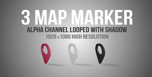 Videohive - Map Markers Looped - 18511166 - 18511166