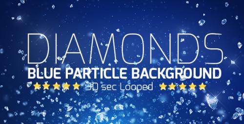 Videohive - Diamonds Blue Particle Background - 19502476 - 19502476