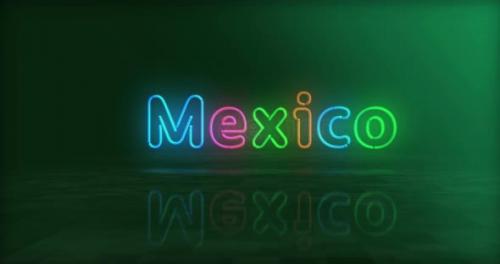 Videohive - Mexico city neon symbol looped 3d flight between - 32540709 - 32540709