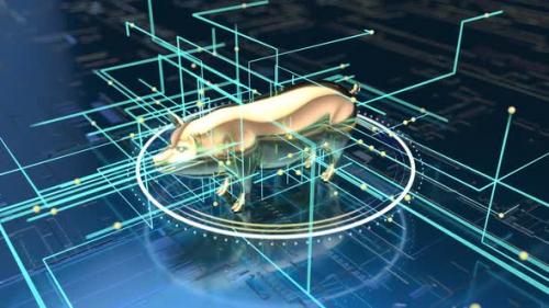 Videohive - Abstract art of the blockchain concept with a pig - 32541812 - 32541812