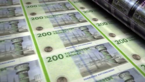 Videohive - Danish krona money banknotes printing seamless loop - 32548699 - 32548699