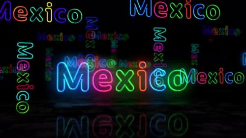 Videohive - Mexico city symbol glowing neon 3d lights - 32548733 - 32548733