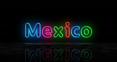 Videohive - Mexico city symbol glowing neon 3d lights - 32548734 - 32548734