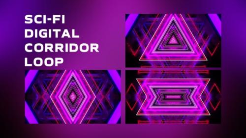 Videohive - Sci Fi Digital Corridor Loop - 32549403 - 32549403