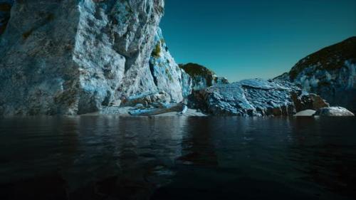 Videohive - Rocky Cliff at Cold Sea Water - 32550373 - 32550373