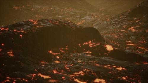 Videohive - Lava Fields and Hills at Active Volcano - 32550496 - 32550496