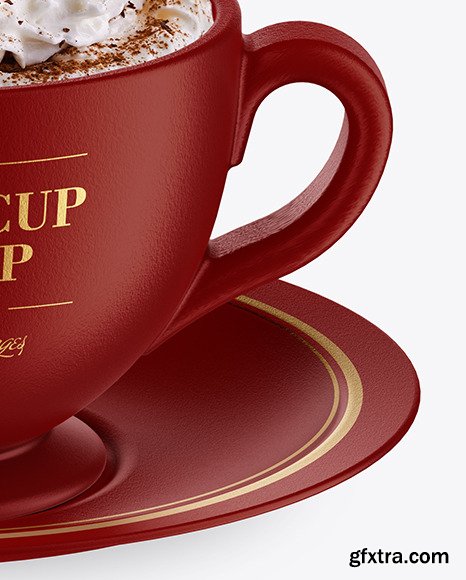 Ceramic Coffee Cup w/ Plate Mockup 84466