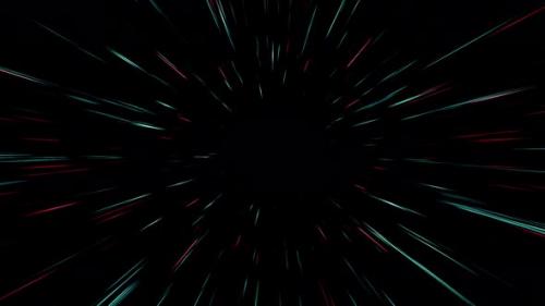 Videohive - Fast Speed Crimson And Cyan Color Line Particles Loop 4K - 32552606 - 32552606