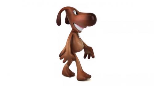 Videohive - Fun 3D cartoon dog walking - 32553562 - 32553562