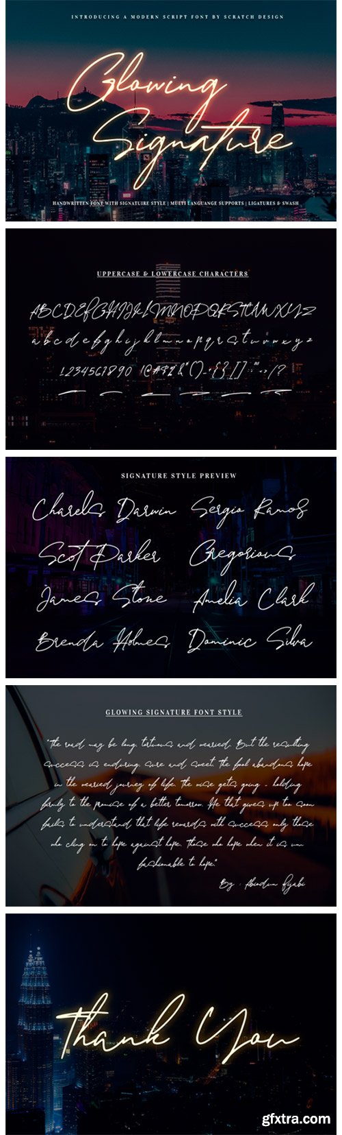 Glowing Signature Font