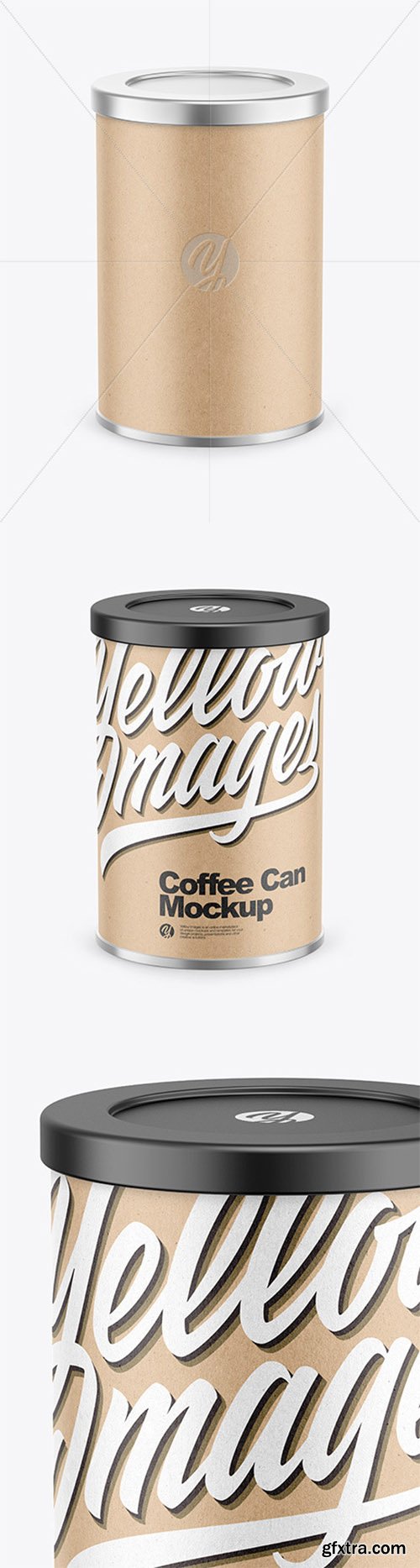 Coffee Tin Can with Kraft Finish Mockup 80479