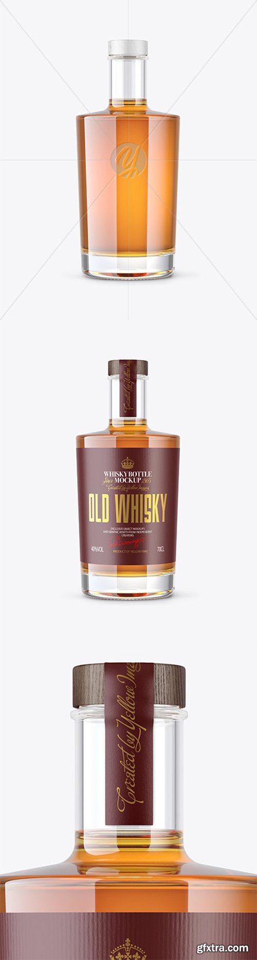 Clear Glass Whiskey Bottle Mockup 80503