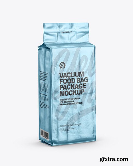 Matte Metallic Vacuum Food Bag Package Mockup 84782