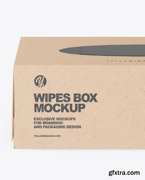 Kraft Box w/ Wipes Mockup 84805