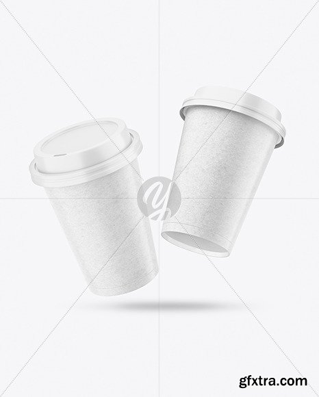 Two Kraft Coffee Cups Mockup 84788