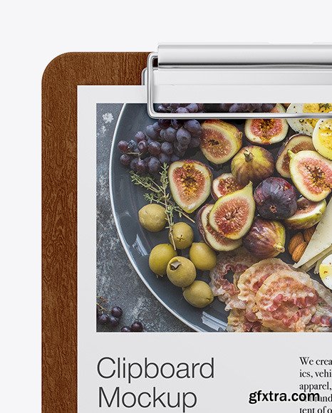 Wooden Clipboard W/ A4 Paper Mockup 84773