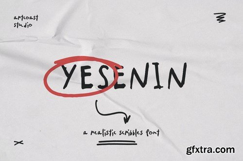 Yesenin Realistic Scribbles Font