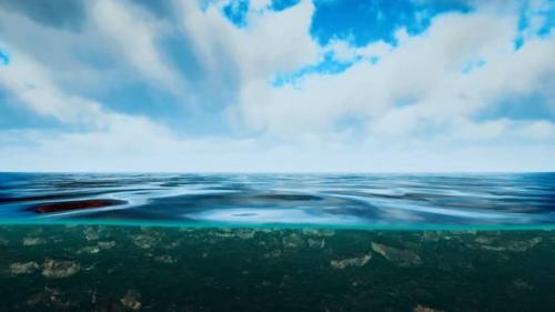 Videohive - Underwater View with Horizon and Water Surface Split By Waterline - 32550092 - 32550092