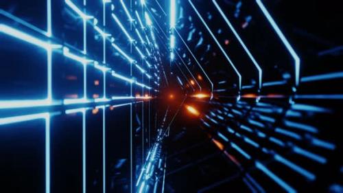 Videohive - Endless Futuristic Space Tunnel with Neon Lights - 32563417 - 32563417