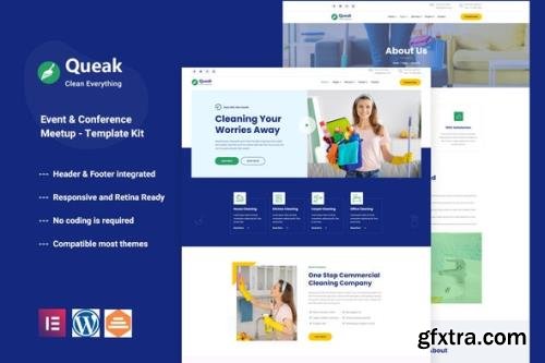 ThemeForest - Queak v1.0.0 - Cleaning Service Elementor Template Kit - 32439997