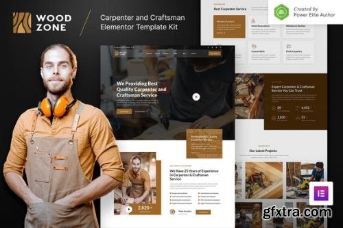 ThemeForest - Woodzone v1.0.0 - Carpenter & Craftsman Elementor Template Kit - 32538713