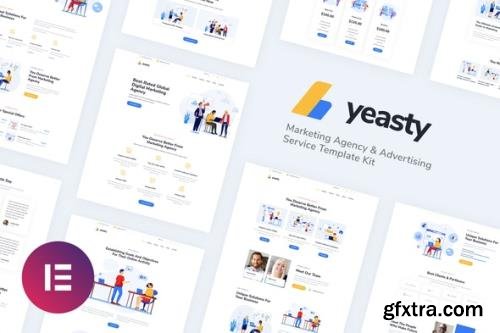 ThemeForest - Yeasty 1.0.0 - Marketing Agency & Advertising Service Elementor Template Kit - 32007485