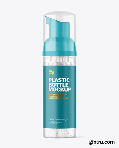 Clear Cosmetic Bottle with Pump Mockup 84767