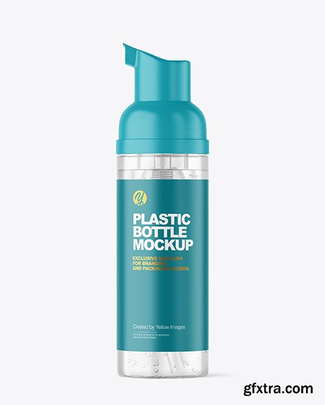 Clear Cosmetic Bottle with Pump Mockup 84767