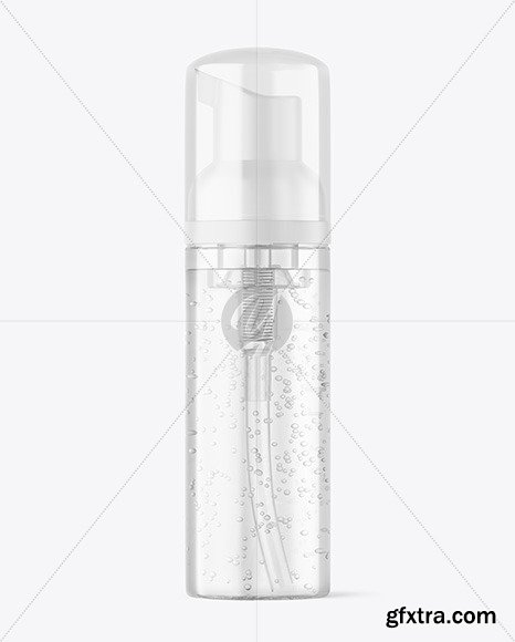 Clear Cosmetic Bottle with Pump Mockup 84767