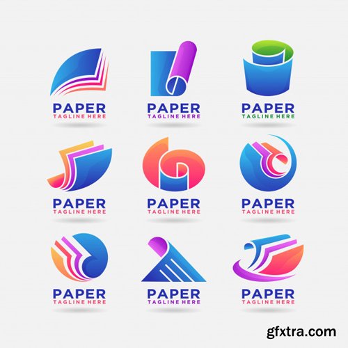 Collection of paper logo vector design