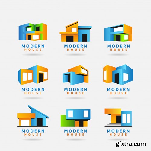 Collection of modern house logo vector design