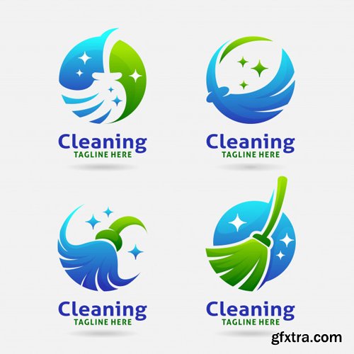 Cleaning broom logo vector design