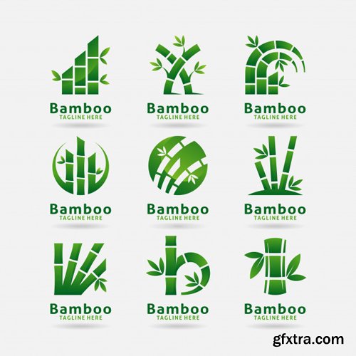 Collection of bamboo logo vector design