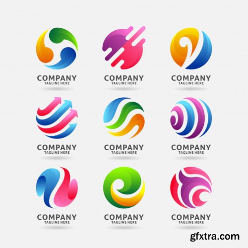 Collection of abstract circle logo vector design