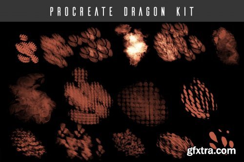 CreativeMarket - Procreate Dragon Brush Kit 4649727