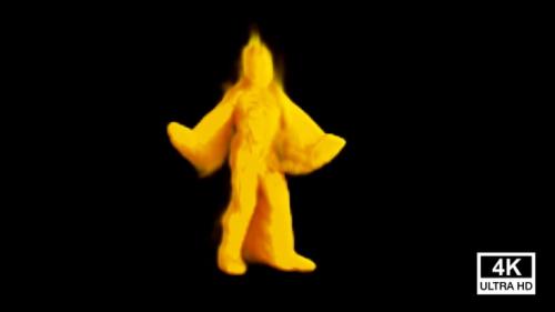 Videohive - Hip Hop Dancing Yellow Smoke Man 4K - 32579781 - 32579781