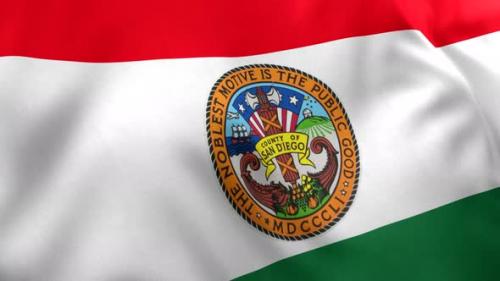 Videohive - San Diego County Flag (California) - 4K - 32591589 - 32591589