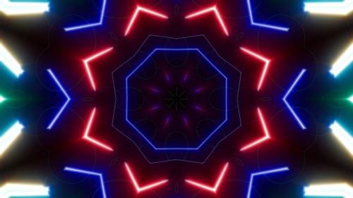 Videohive - Multi Colored Light Beam Kaleidoscope Vj Background Loop 4K 06 - 32591660 - 32591660