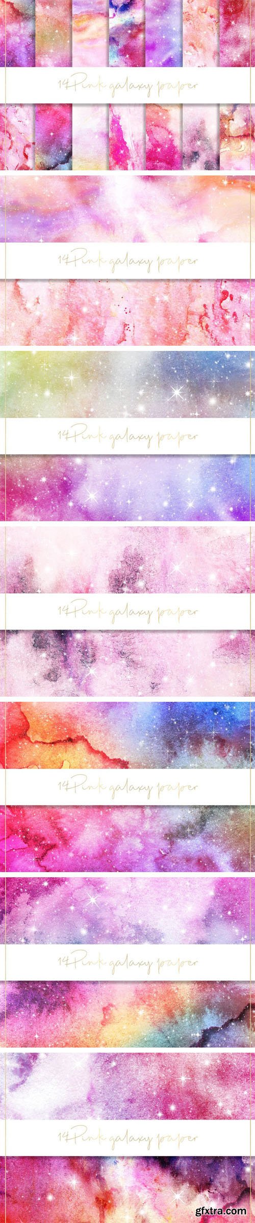 14 Pink Galaxy Paper Collection