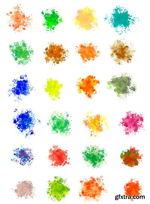 Collection Of Watercolor Splatter Vector Templates