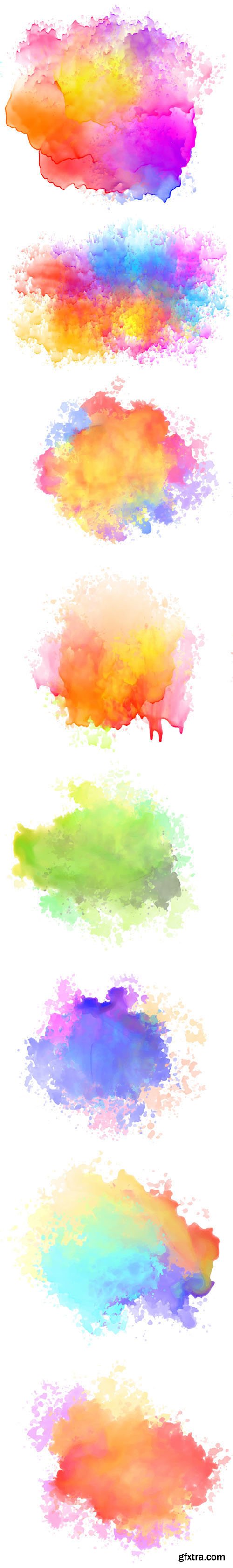 Collection Of Watercolor Splatter Vector Templates