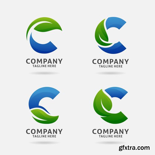 Letter c leaf logo vector design