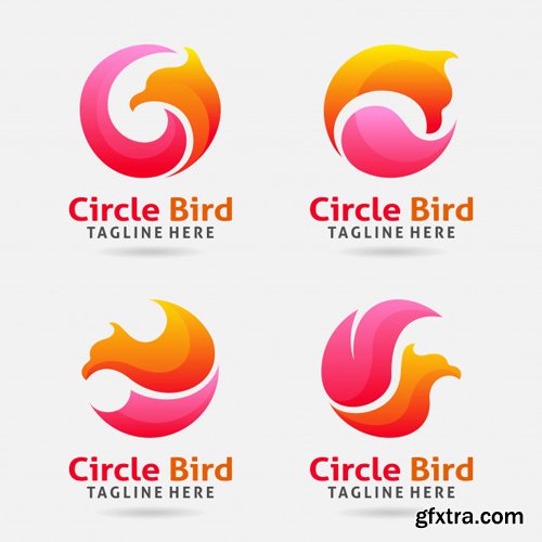 Circle bird logo vector design