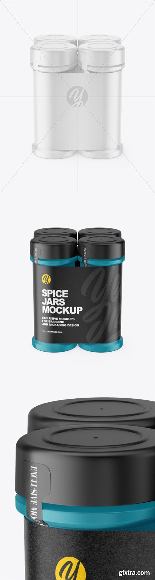 Four Matte Spice Jars Mockup 80618