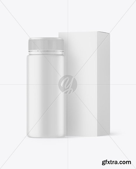 Matte Plastic Bottle with Box Mockup 84636