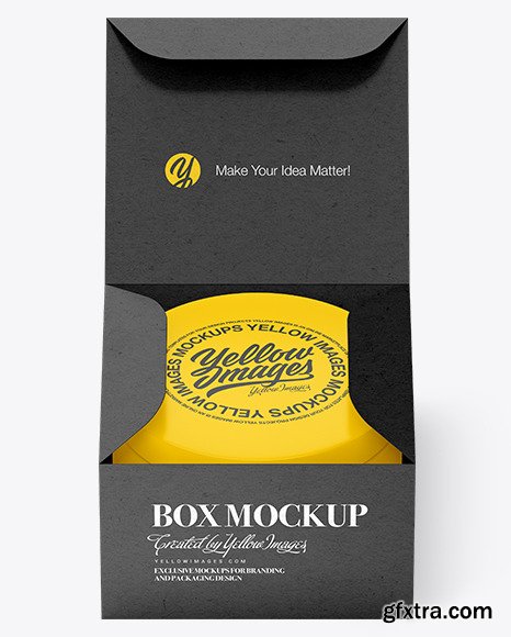 Kraft Paper Box with Cosmetic Jar Mockup 84828