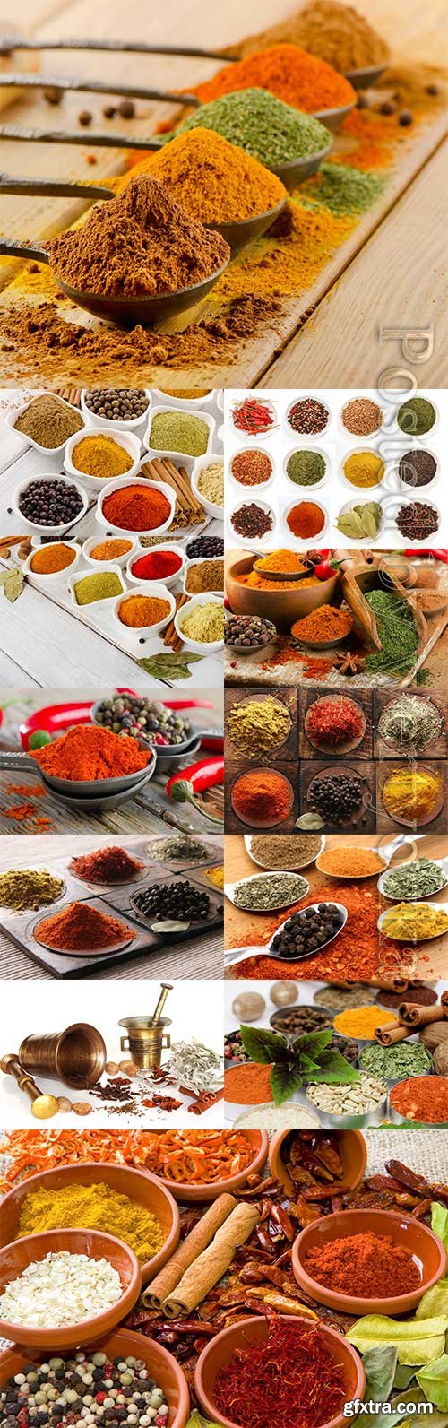 Spices in various containers stock photo