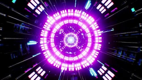 Videohive - Fast Through Blinking Purple Neon Light Futuristic Vj Tunnel Loop 4K - 32601955 - 32601955