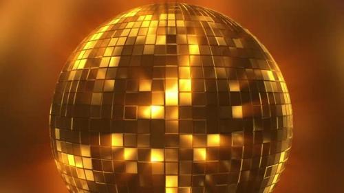 Videohive - Golden Disco Ball Loop - 32602354 - 32602354