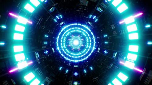 Videohive - Blinking Neon Light Beam Vj Tunnel Loop 4K - 32604840 - 32604840